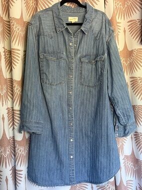 Universal Thread Standard L 2x 3x denim shirt tunic dress